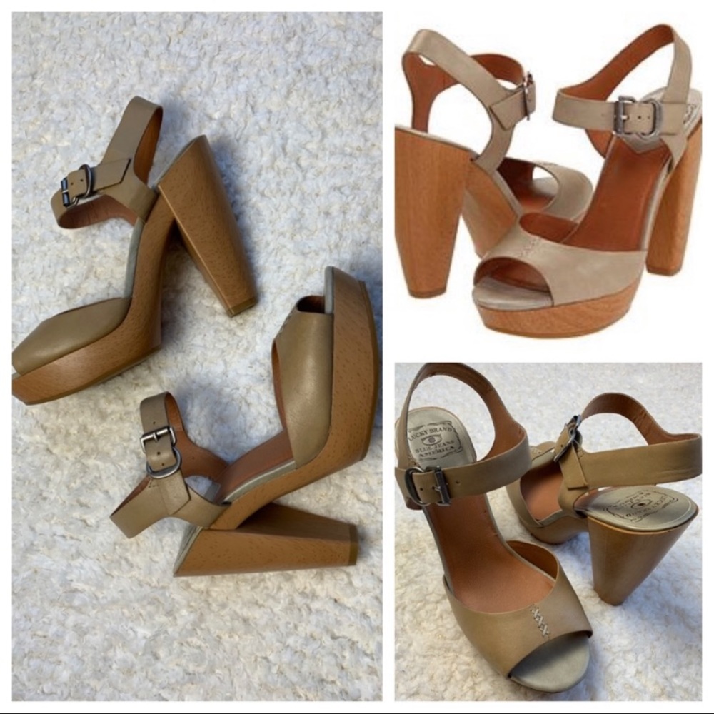 Lucky Brand Wooden Meghan Heels 9.5/39.5
